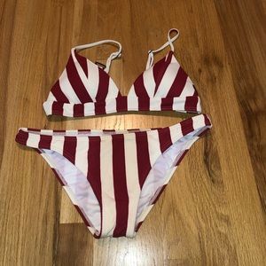 BILLABONG Striped Red & White Bikini